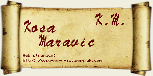 Kosa Maravić vizit kartica